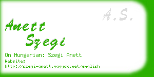 anett szegi business card